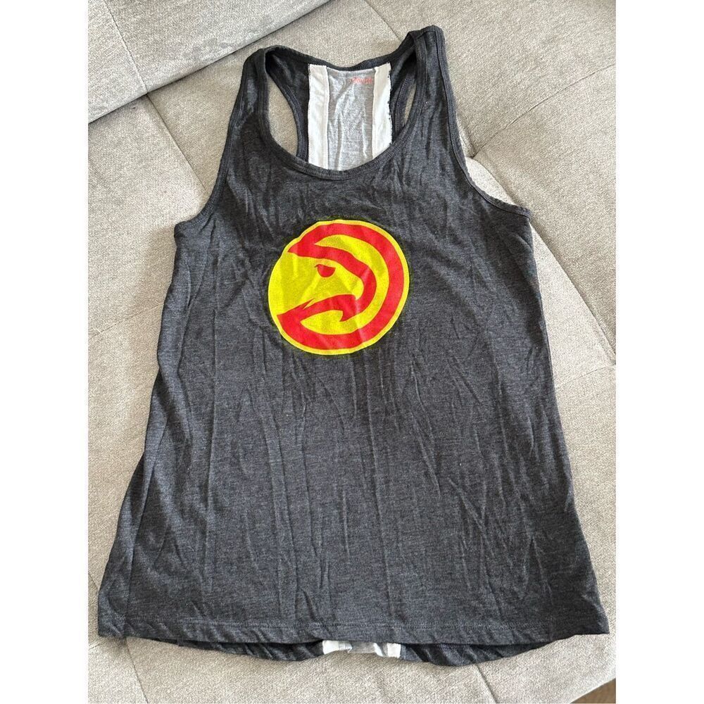 Atlanta Hawks vintage logo tank top Womens S Grey loungewear athleisure